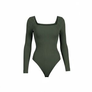 Merokeety Ribbed Bodysuit Green Size Medium